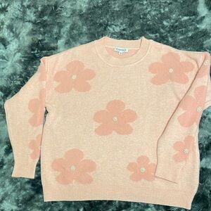 Nanette Lepore Pink Floral Women's Sweater with Pearl details